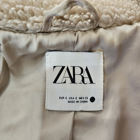 Zara Sherpa Teddy Coat Size S - Picture 6 of 7